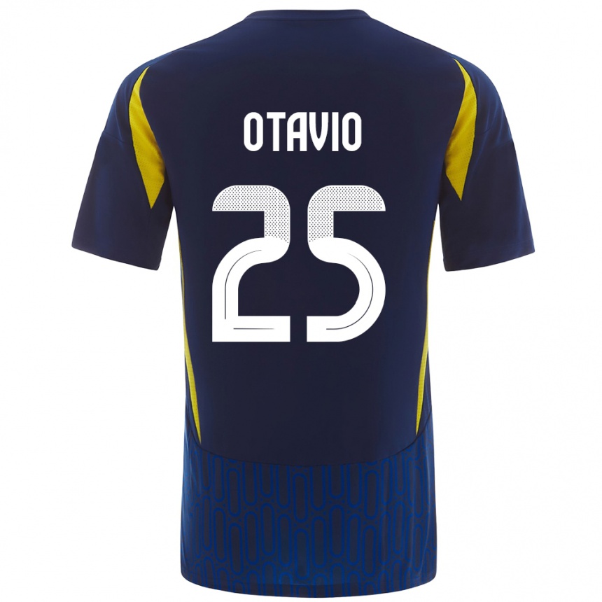 Enfant Football Maillot Otávio #25 Bleu Jaune Tenues Extérieur 2024/25