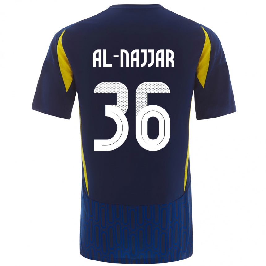 Enfant Football Maillot Raghed Al-Najjar #36 Bleu Jaune Tenues Extérieur 2024/25