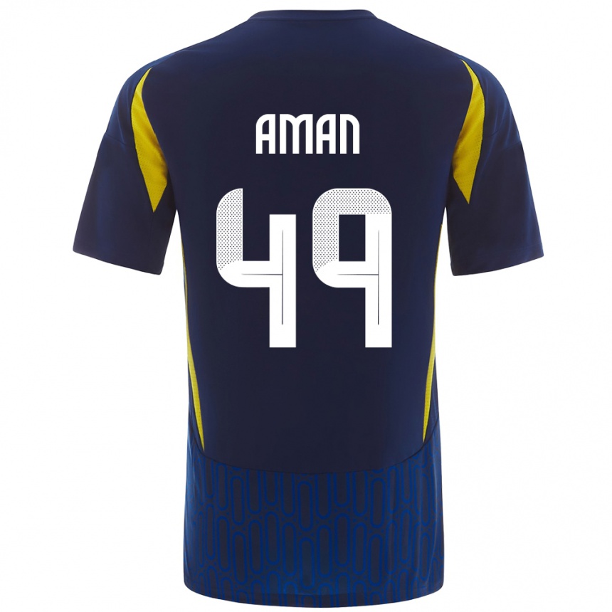 Enfant Football Maillot Awad Aman #49 Bleu Jaune Tenues Extérieur 2024/25