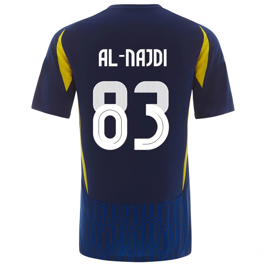 Enfant Football Maillot Salem Al-Najdi #83 Bleu Jaune Tenues Extérieur 2024/25