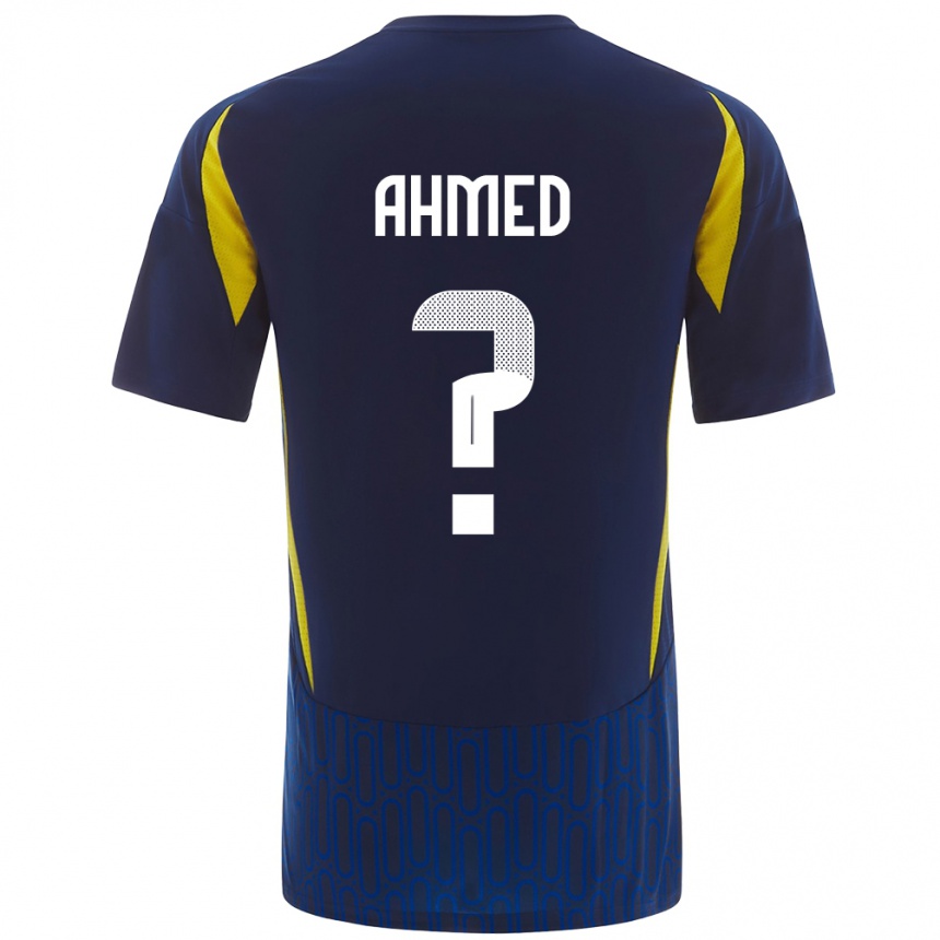 Enfant Football Maillot Al Anood Ahmed #0 Bleu Jaune Tenues Extérieur 2024/25