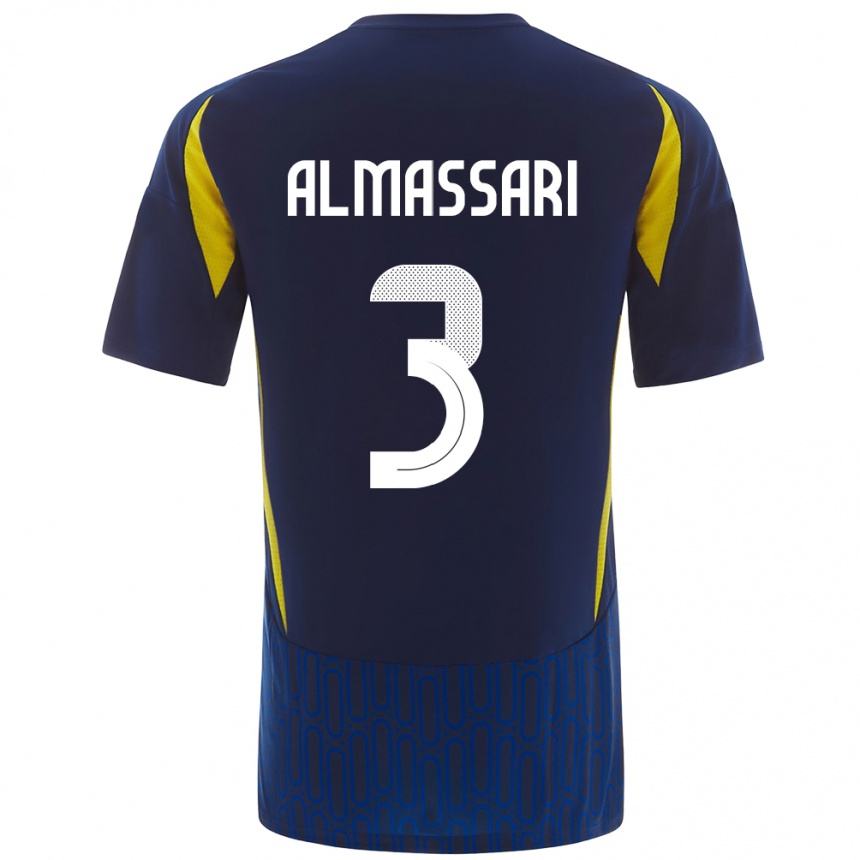 Enfant Football Maillot Wadha Almassari #3 Bleu Jaune Tenues Extérieur 2024/25