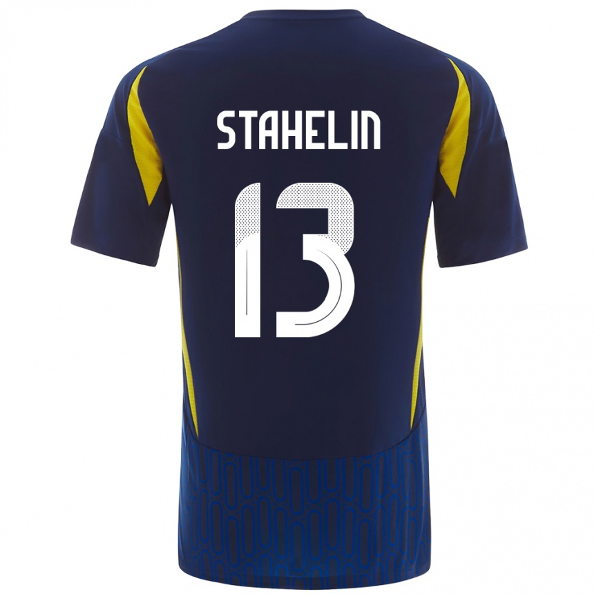 Enfant Football Maillot Izabela Stahelin #13 Bleu Jaune Tenues Extérieur 2024/25