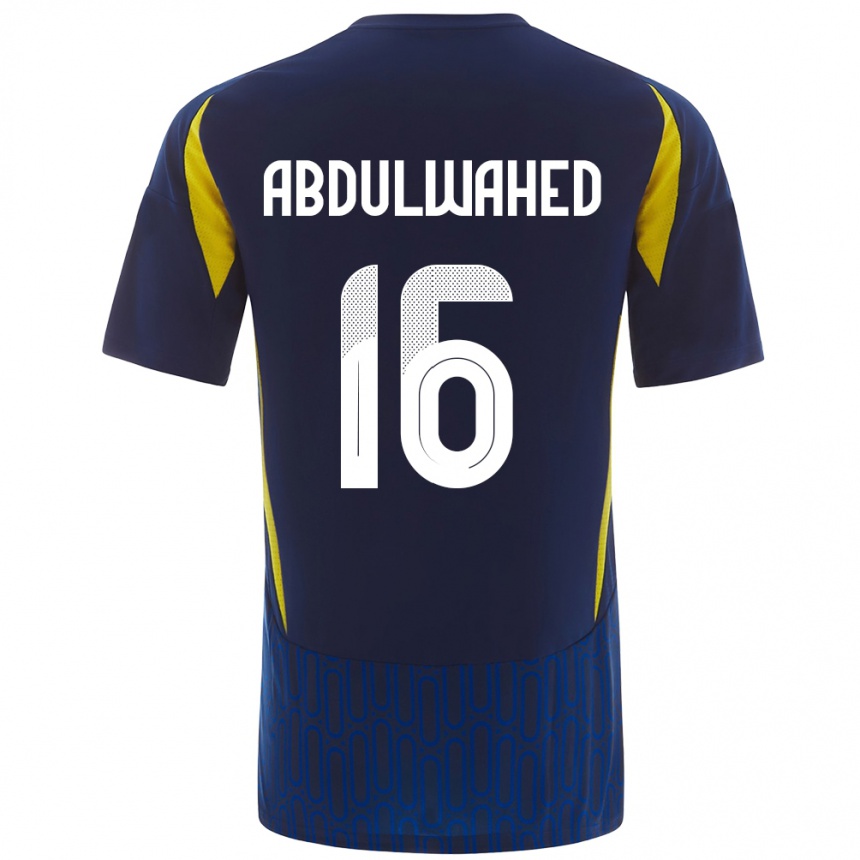 Enfant Football Maillot Ghader Abdulwahed #16 Bleu Jaune Tenues Extérieur 2024/25