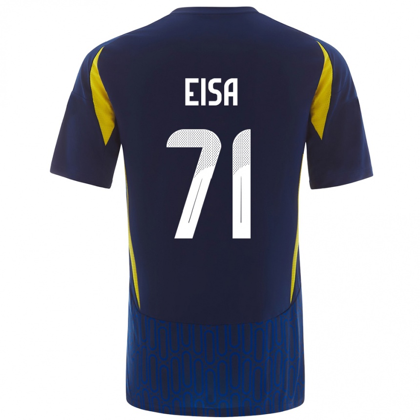 Enfant Football Maillot Bayan Eisa #71 Bleu Jaune Tenues Extérieur 2024/25