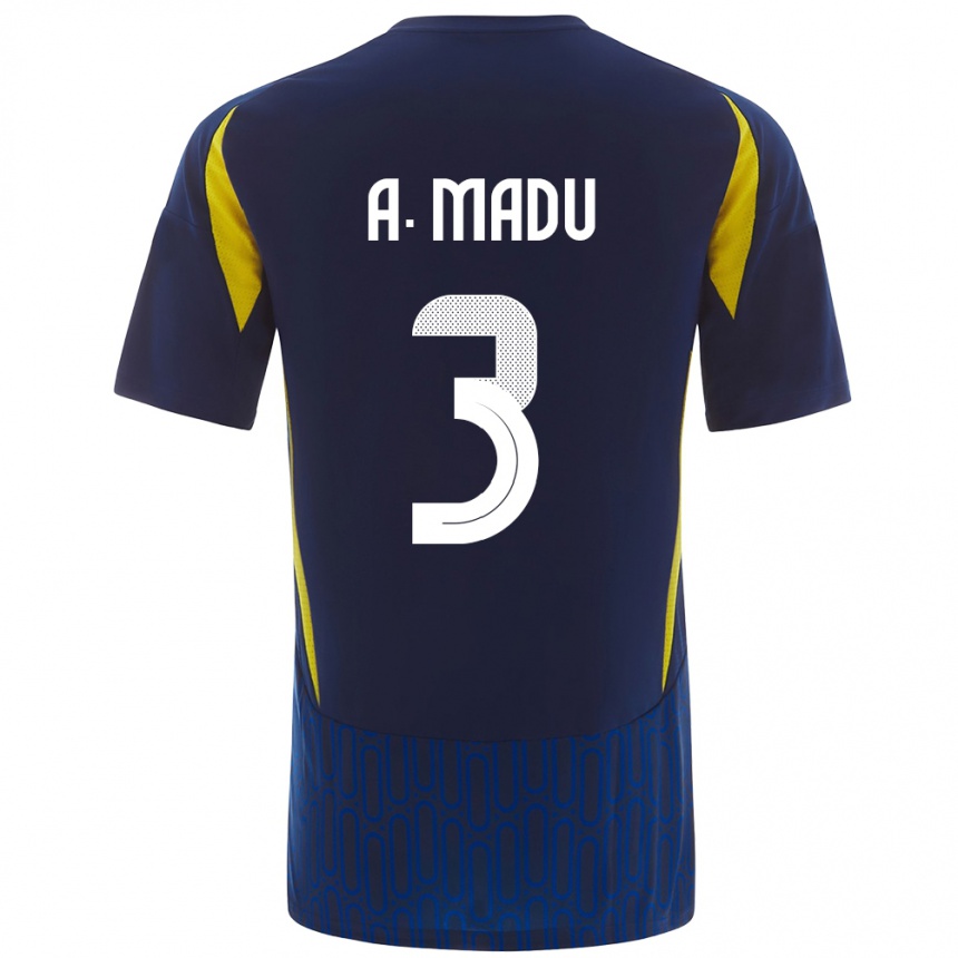 Enfant Football Maillot Abdullah Madu #3 Bleu Jaune Tenues Extérieur 2024/25