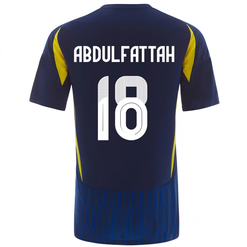 Enfant Football Maillot Abdulfattah Adam #18 Bleu Jaune Tenues Extérieur 2024/25