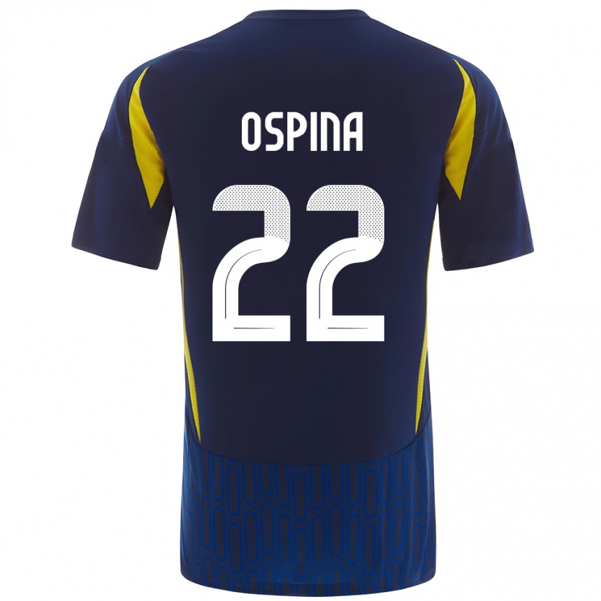 Enfant Football Maillot David Ospina #22 Bleu Jaune Tenues Extérieur 2024/25