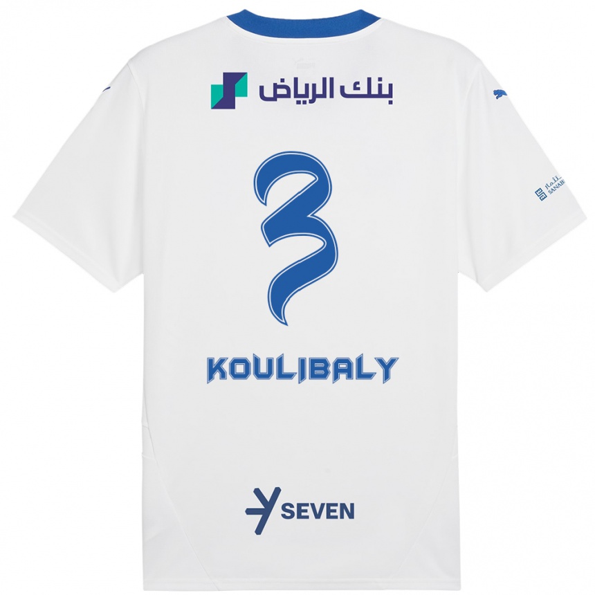 Enfant Football Maillot Kalidou Koulibaly #3 Blanc Bleu Tenues Extérieur 2024/25