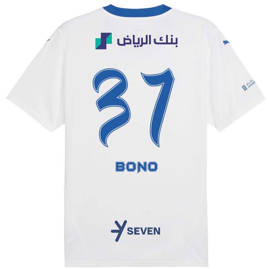 Enfant Football Maillot Bono #37 Blanc Bleu Tenues Extérieur 2024/25