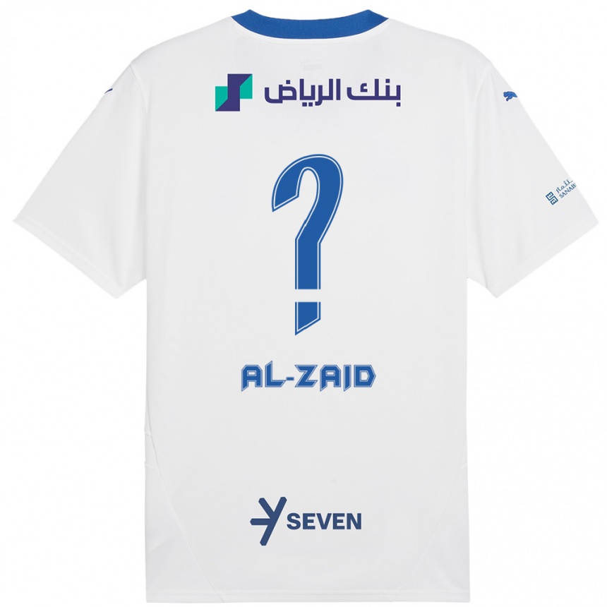 Enfant Football Maillot Suhayb Al-Zaid #0 Blanc Bleu Tenues Extérieur 2024/25