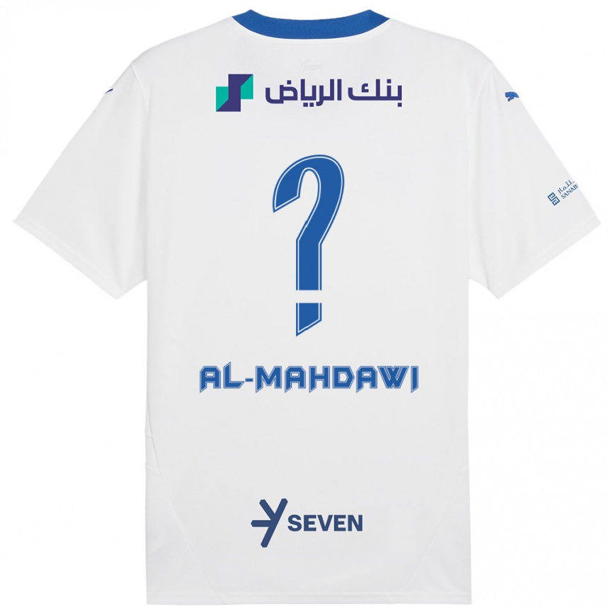 Enfant Football Maillot Ali Al-Mahdawi #0 Blanc Bleu Tenues Extérieur 2024/25