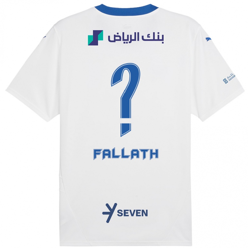 Enfant Football Maillot Fahad Fallath #0 Blanc Bleu Tenues Extérieur 2024/25