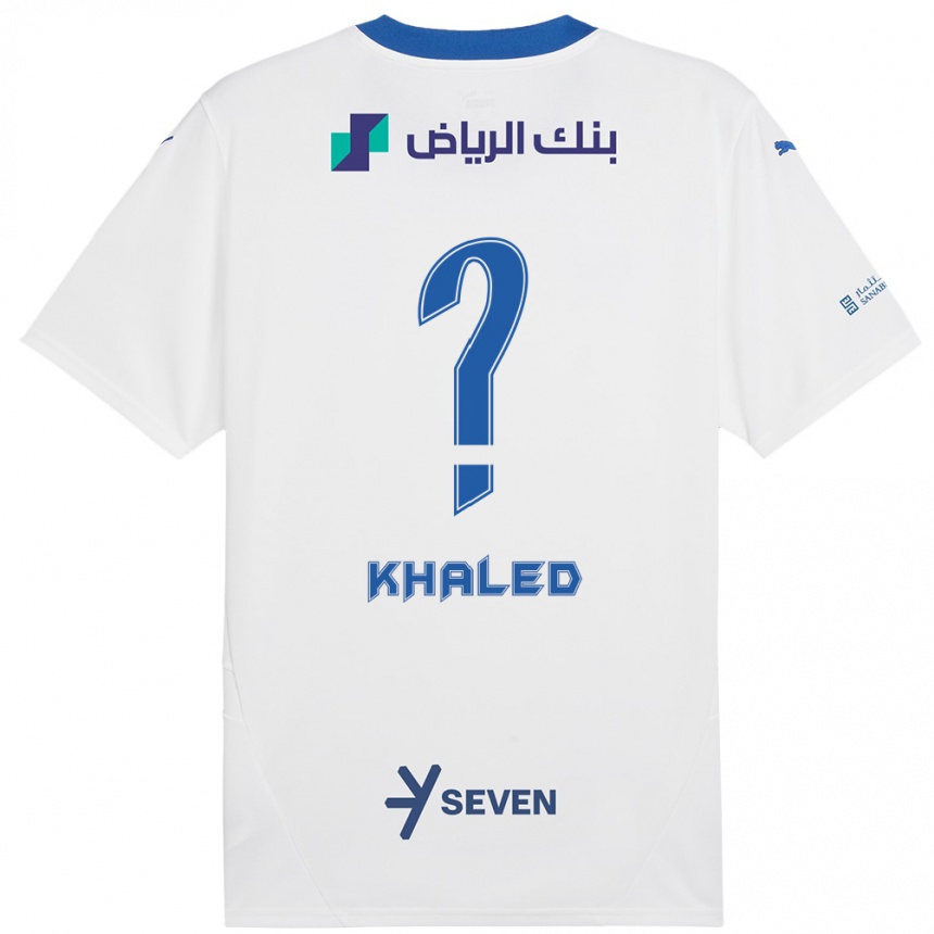 Enfant Football Maillot Saad Khaled #0 Blanc Bleu Tenues Extérieur 2024/25