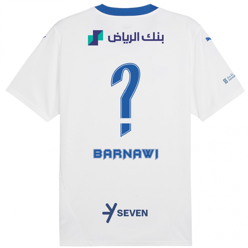 Enfant Football Maillot Abdulsalam Barnawi #0 Blanc Bleu Tenues Extérieur 2024/25