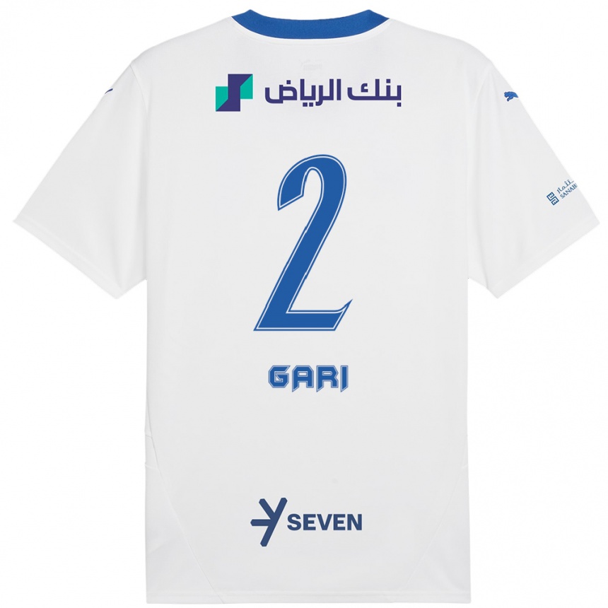 Enfant Football Maillot Fatimah Gari #2 Blanc Bleu Tenues Extérieur 2024/25