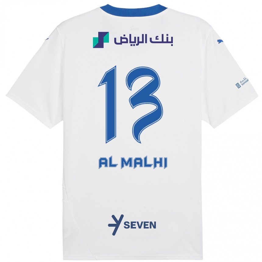 Enfant Football Maillot Al Muhra Al-Malhi #13 Blanc Bleu Tenues Extérieur 2024/25