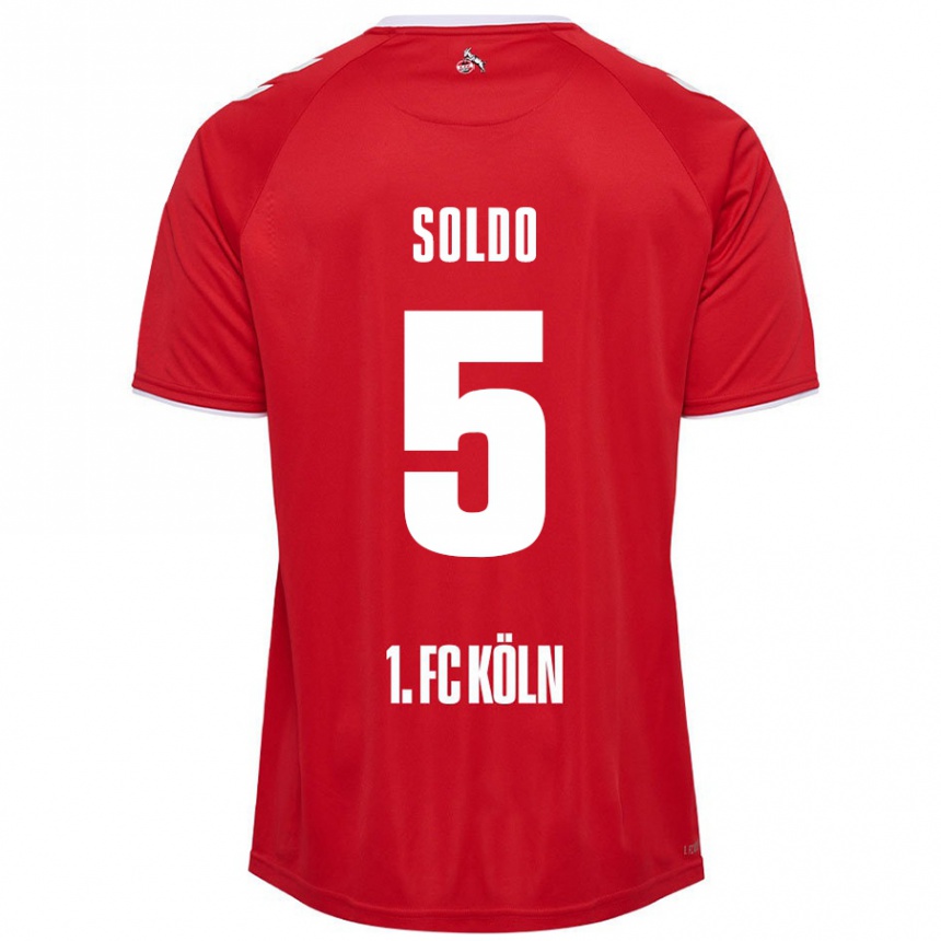 Enfant Football Maillot Nikola Soldo #5 Rouge Blanc Tenues Extérieur 2024/25