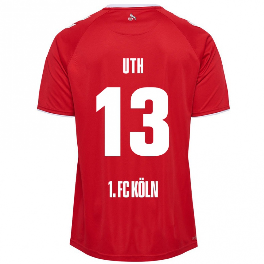 Enfant Football Maillot Mark Uth #13 Rouge Blanc Tenues Extérieur 2024/25