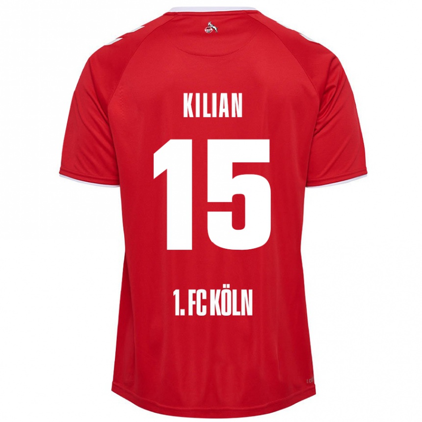 Enfant Football Maillot Luca Kilian #15 Rouge Blanc Tenues Extérieur 2024/25