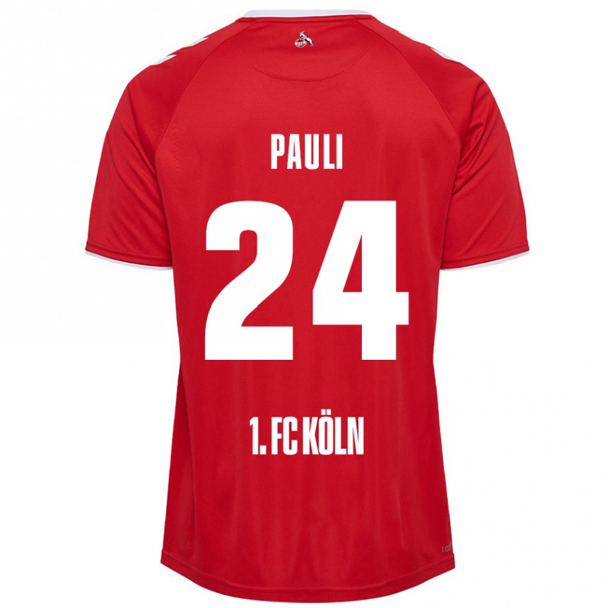 Enfant Football Maillot Julian Pauli #24 Rouge Blanc Tenues Extérieur 2024/25