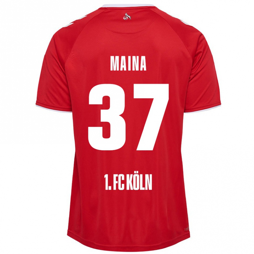 Enfant Football Maillot Linton Maina #37 Rouge Blanc Tenues Extérieur 2024/25