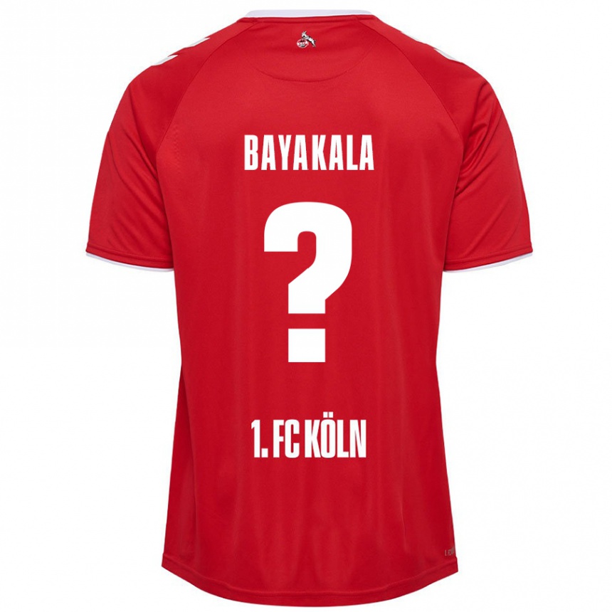 Enfant Football Maillot Aaron Bayakala #0 Rouge Blanc Tenues Extérieur 2024/25