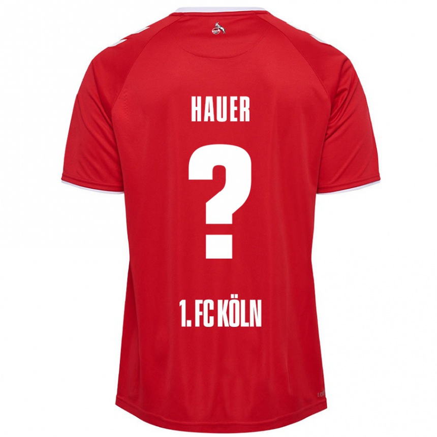 Enfant Football Maillot Luis Hauer #0 Rouge Blanc Tenues Extérieur 2024/25