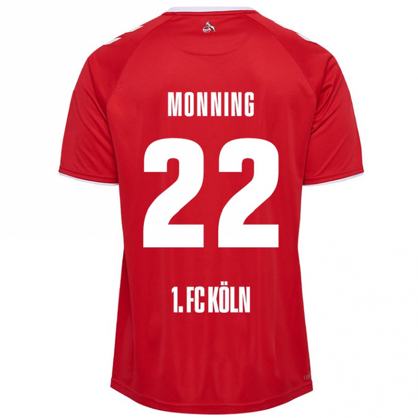 Enfant Football Maillot Marlon Monning #22 Rouge Blanc Tenues Extérieur 2024/25