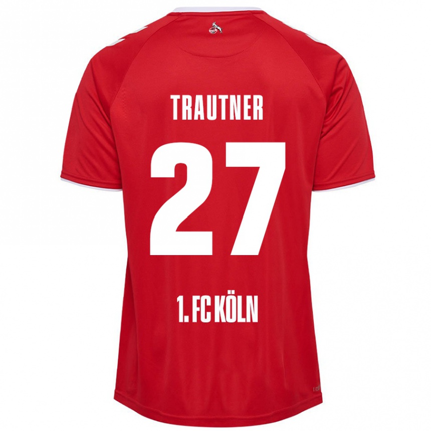 Enfant Football Maillot Tobias Trautner #27 Rouge Blanc Tenues Extérieur 2024/25