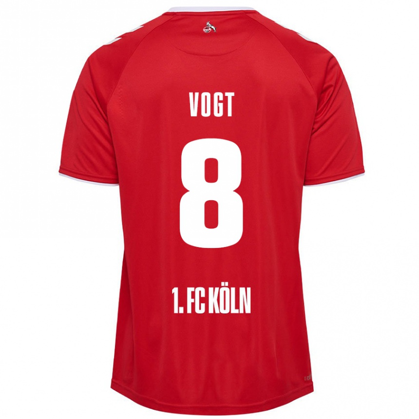 Enfant Football Maillot Laura Vogt #8 Rouge Blanc Tenues Extérieur 2024/25