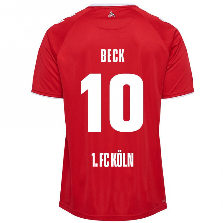 Enfant Football Maillot Sharon Beck #10 Rouge Blanc Tenues Extérieur 2024/25