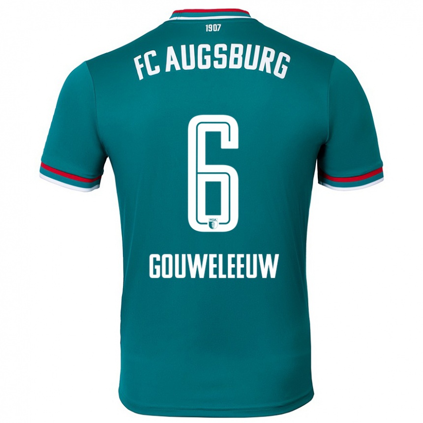 Enfant Football Maillot Jeffrey Gouweleeuw #6 Vert Foncé Tenues Extérieur 2024/25