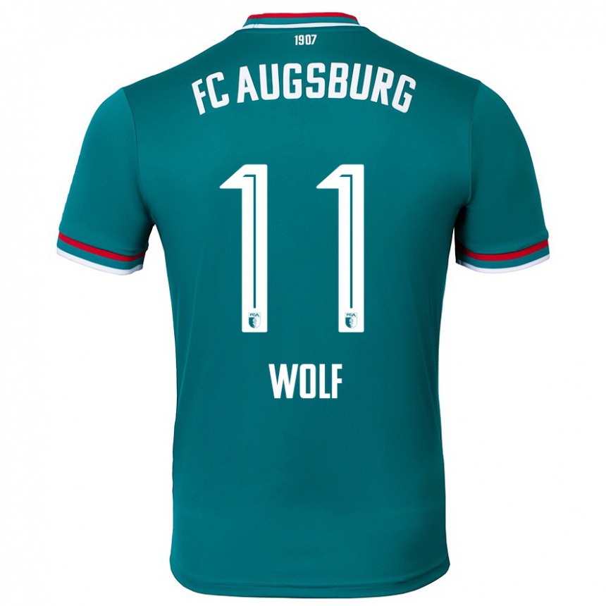 Enfant Football Maillot Marius Wolf #11 Vert Foncé Tenues Extérieur 2024/25