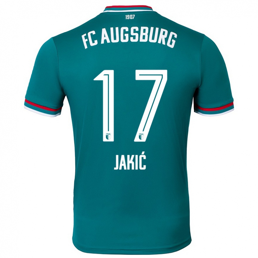 Enfant Football Maillot Kristijan Jakic #17 Vert Foncé Tenues Extérieur 2024/25