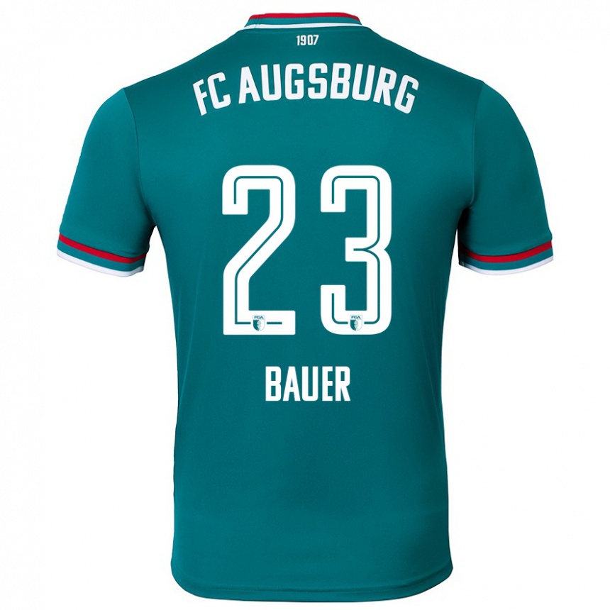 Enfant Football Maillot Maximilian Bauer #23 Vert Foncé Tenues Extérieur 2024/25