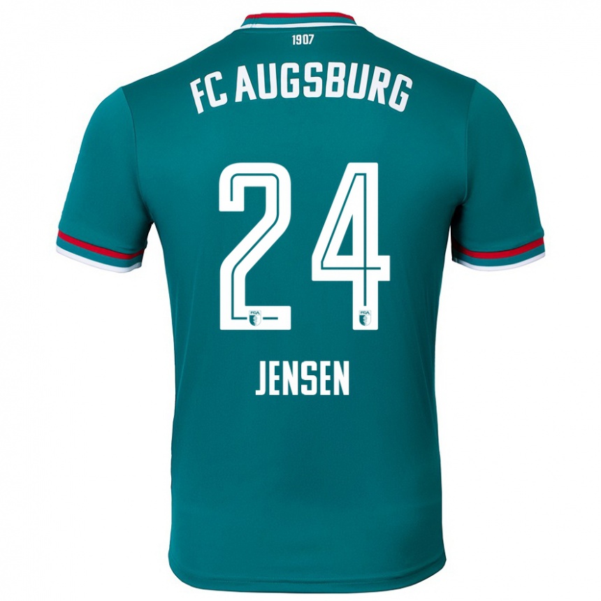 Enfant Football Maillot Fredrik Jensen #24 Vert Foncé Tenues Extérieur 2024/25