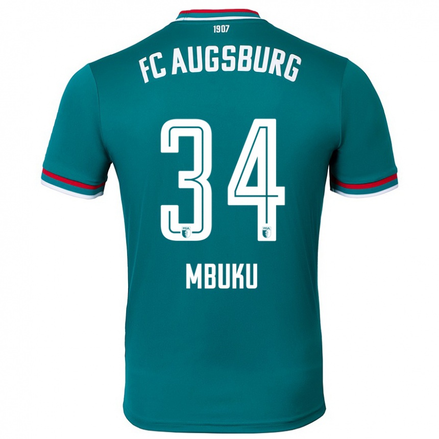 Enfant Football Maillot Nathanaël Mbuku #34 Vert Foncé Tenues Extérieur 2024/25