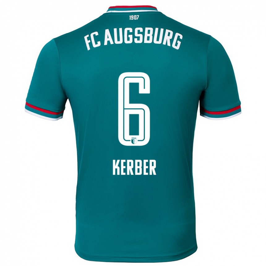 Enfant Football Maillot Luca Kerber #6 Vert Foncé Tenues Extérieur 2024/25