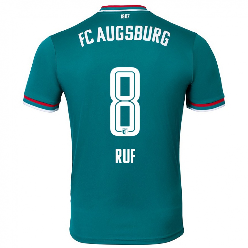 Enfant Football Maillot Jonas Ruf #8 Vert Foncé Tenues Extérieur 2024/25