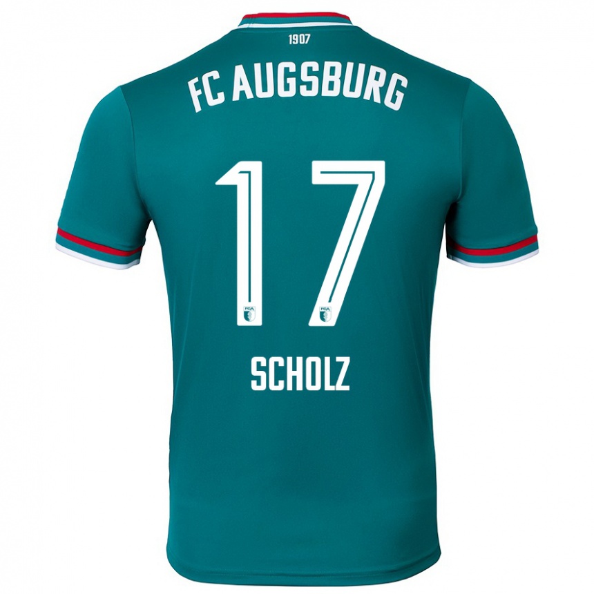 Enfant Football Maillot Jerome Scholz #17 Vert Foncé Tenues Extérieur 2024/25