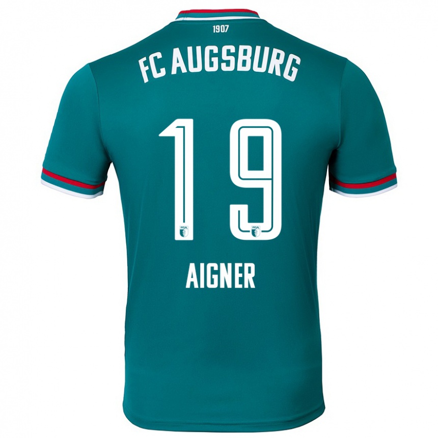 Enfant Football Maillot Lukas Aigner #19 Vert Foncé Tenues Extérieur 2024/25