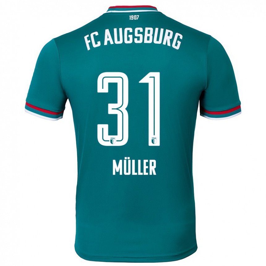 Enfant Football Maillot Noah Müller #31 Vert Foncé Tenues Extérieur 2024/25