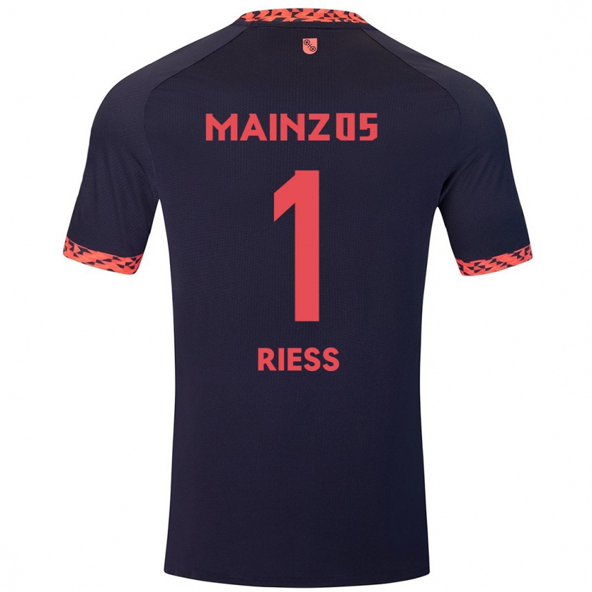 Enfant Football Maillot Lasse Rieß #1 Bleu Corail Rouge Tenues Extérieur 2024/25