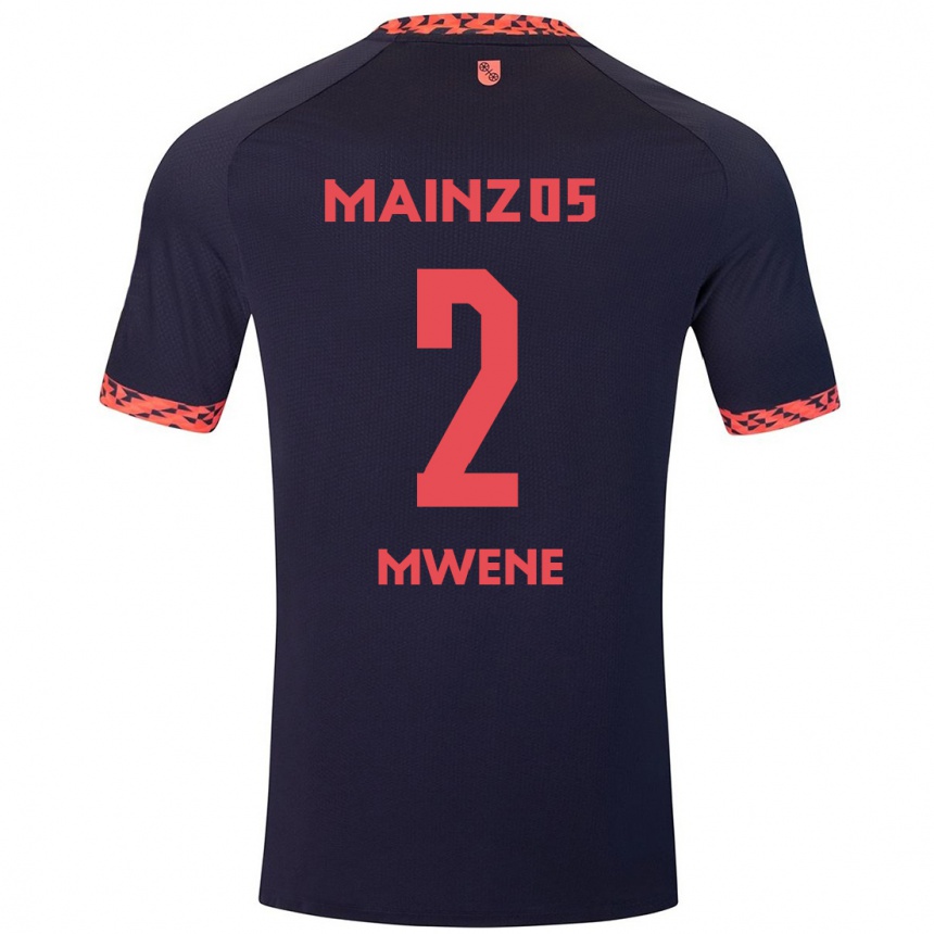 Enfant Football Maillot Phillipp Mwene #2 Bleu Corail Rouge Tenues Extérieur 2024/25