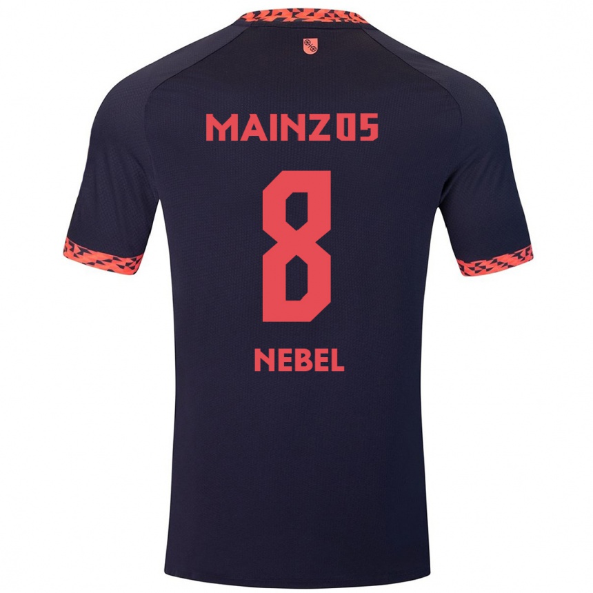 Enfant Football Maillot Paul Nebel #8 Bleu Corail Rouge Tenues Extérieur 2024/25