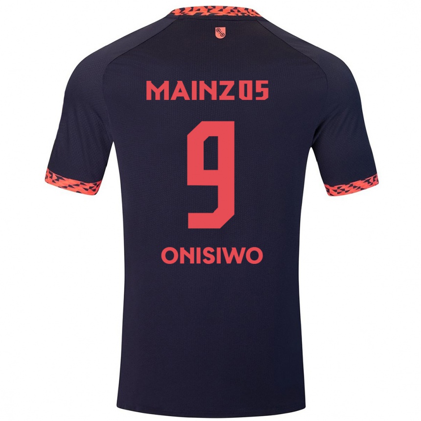 Enfant Football Maillot Karim Onisiwo #9 Bleu Corail Rouge Tenues Extérieur 2024/25