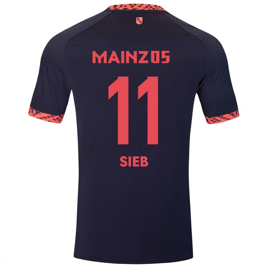 Enfant Football Maillot Armindo Sieb #11 Bleu Corail Rouge Tenues Extérieur 2024/25