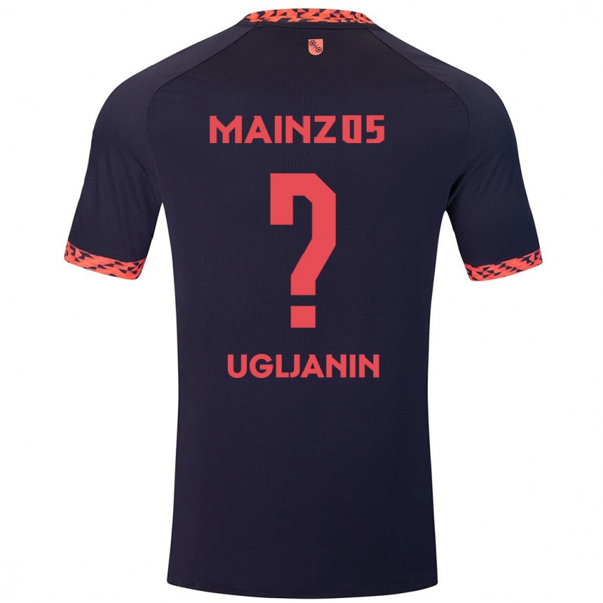 Enfant Football Maillot Jusuf Ugljanin #0 Bleu Corail Rouge Tenues Extérieur 2024/25