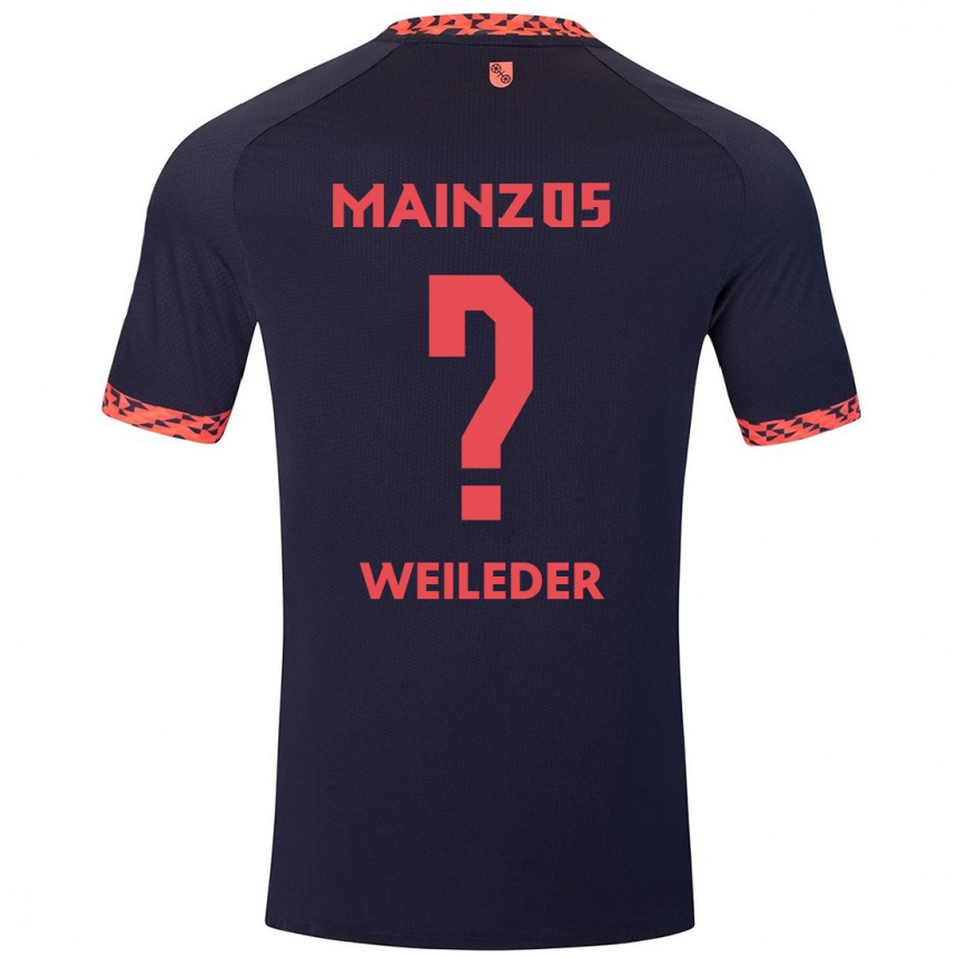 Enfant Football Maillot Tobias Weileder #0 Bleu Corail Rouge Tenues Extérieur 2024/25